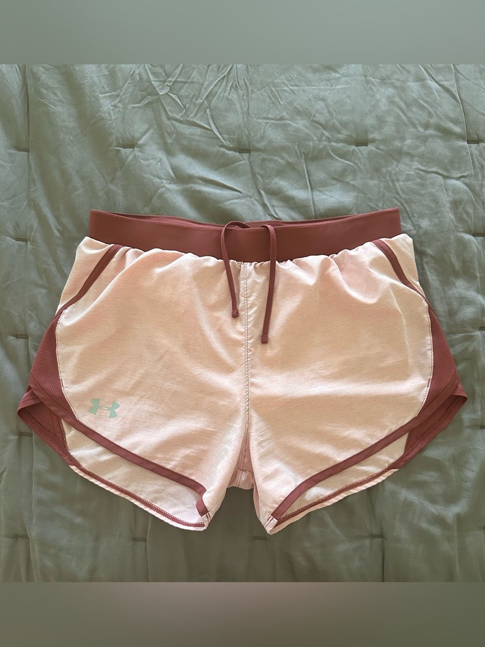 Under Armour Light Pink Athletic Shorts with Rust Trim